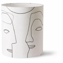 Abat-jour cylindre Visage en lin