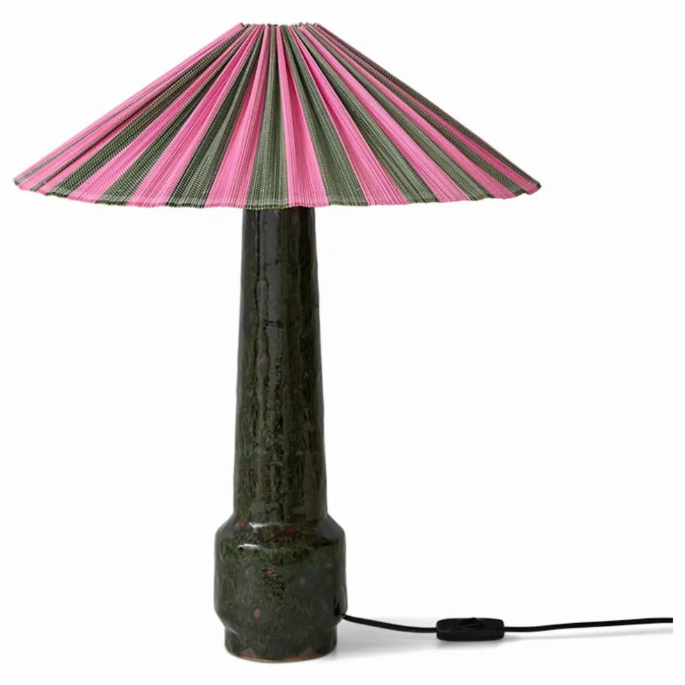 Abat-jour en bambou Plisse | Rose