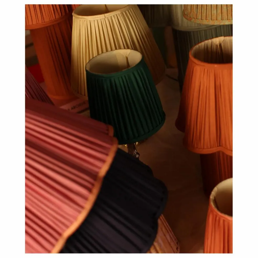 Abat-jour en soie Diya | Rose fuschia