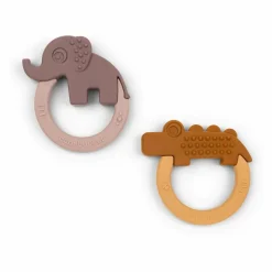 Anneau de dentition Deer - Set de 2 | Jaune moutarde