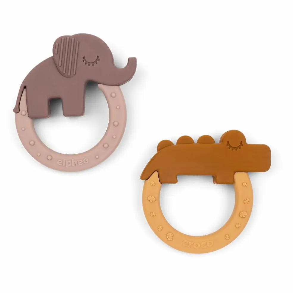 Anneau de dentition Deer - Set de 2 | Jaune moutarde