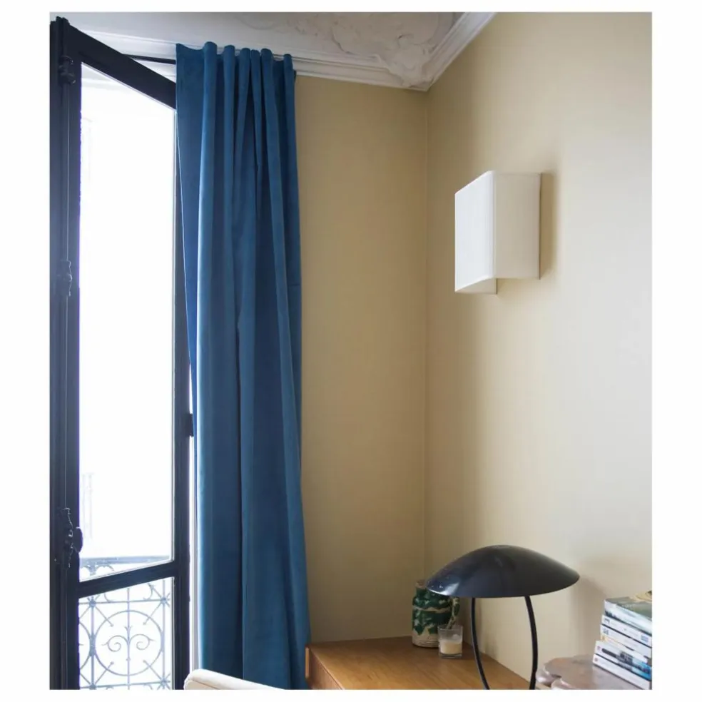 Applique Brera carrée en coton plissé | Blanc