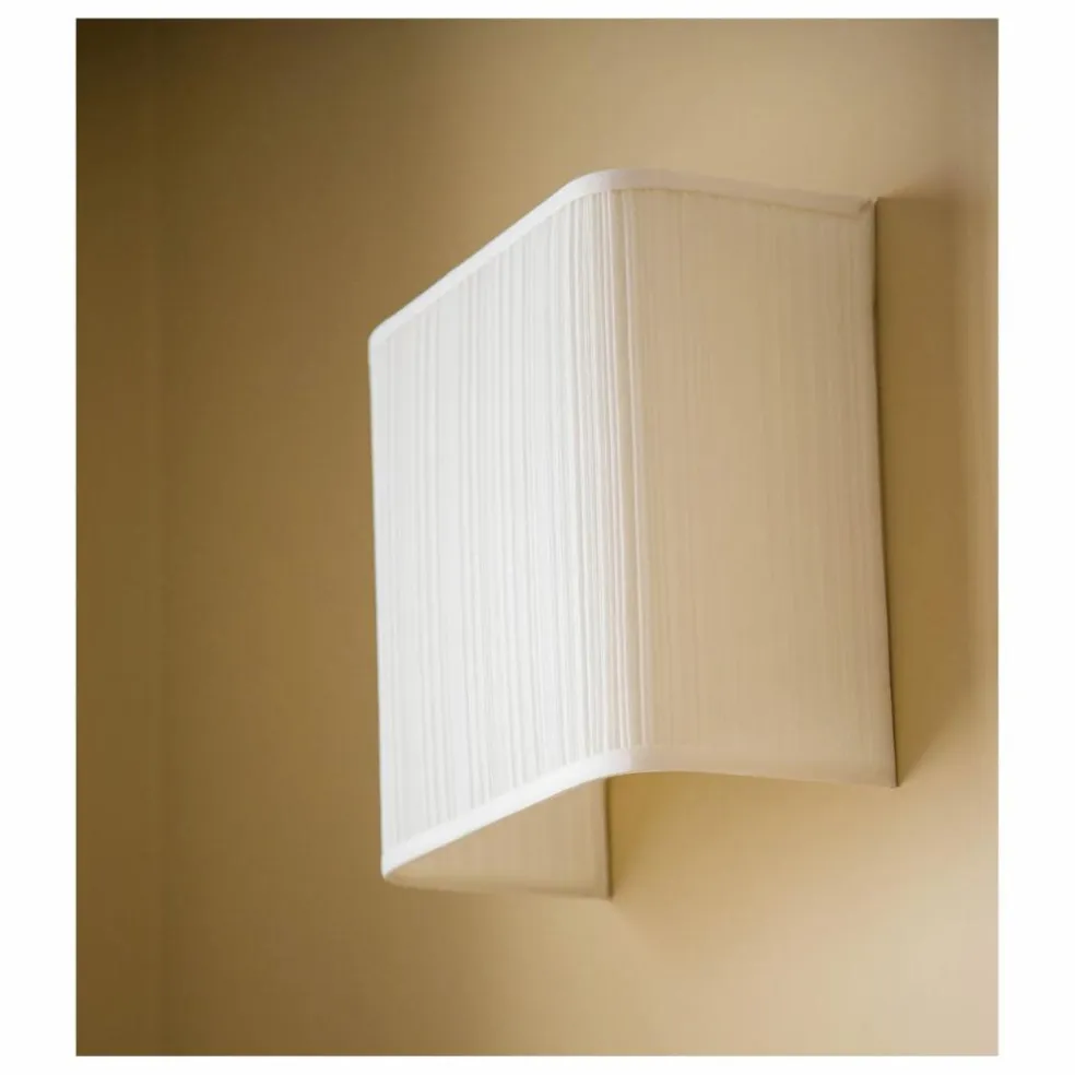Applique Brera carrée en coton plissé | Blanc
