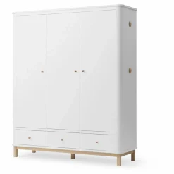 Armoire 3 portes en chêne | Blanc