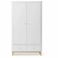 Armoire 2 portes en chêne | Blanc