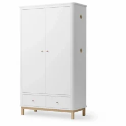 Armoire 2 portes en chêne | Blanc