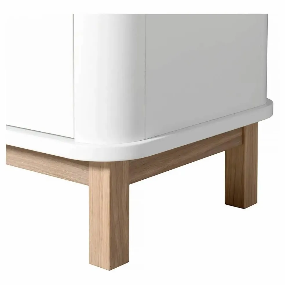 Armoire multi-rangement 3 portes en chêne | Blanc
