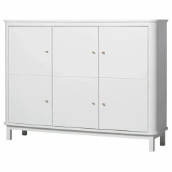 Armoire multi-rangement 3 portes en bouleau | Blanc