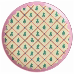 Assiette à dessert en mélamine Sapins | Crème
