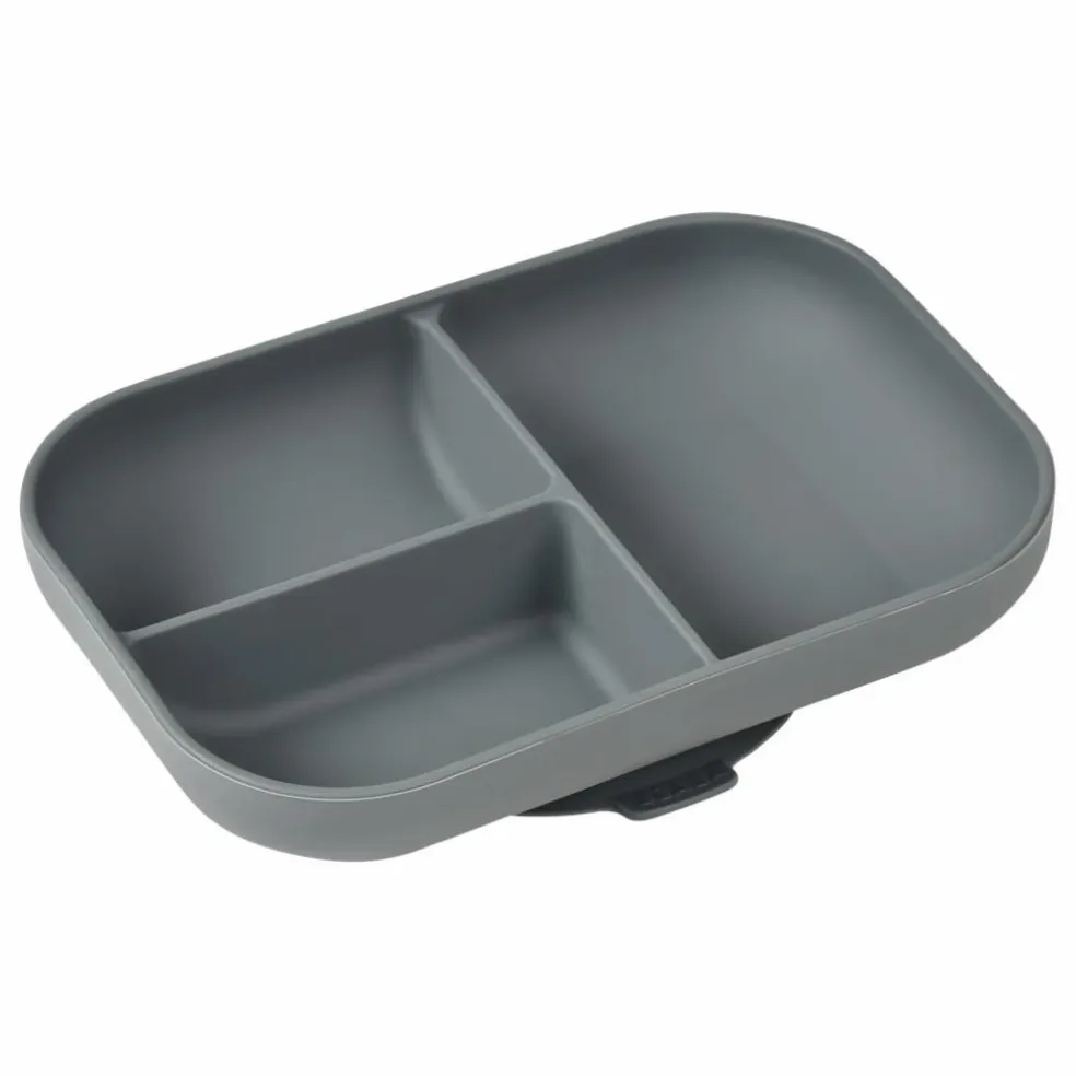 Assiette compartimentée en silicone | Gris anthracite