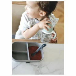 Assiette compartimentée en silicone | Gris anthracite