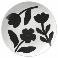 Assiette en grès Flora | Noir