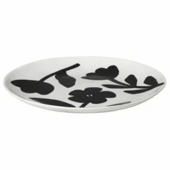 Assiette en grès Flora | Noir