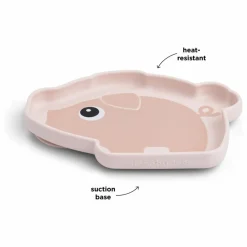 Assiette en silicone avec ventouse Pigee | Rose pâle