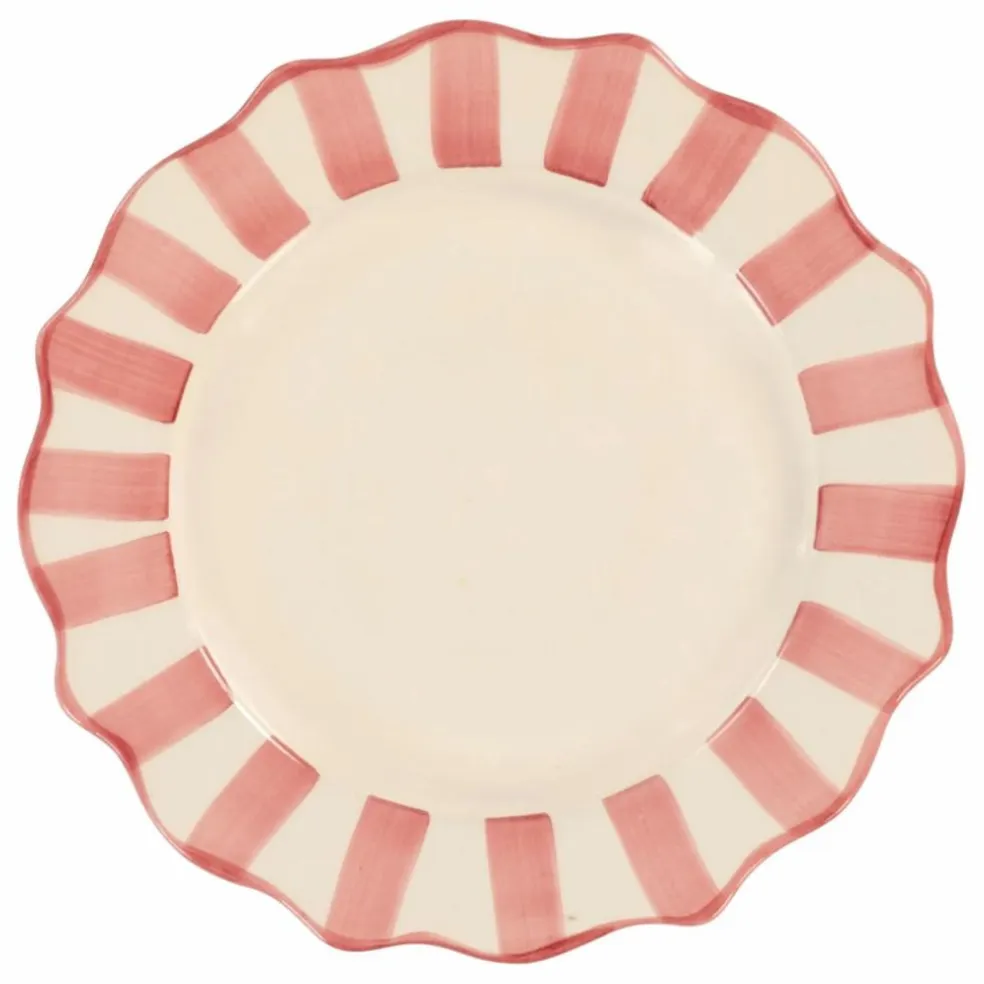 Assiette rayée - 27cm | Rose