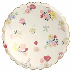 Assiettes en carton English Garden - Set de 8