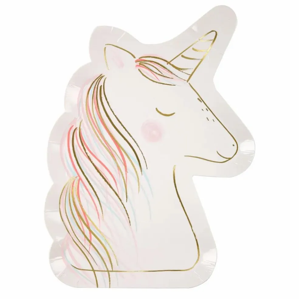 Assiettes en carton Licorne - Set de 8