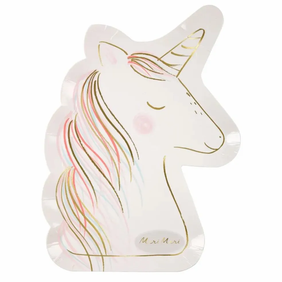 Assiettes en carton Licorne - Set de 8