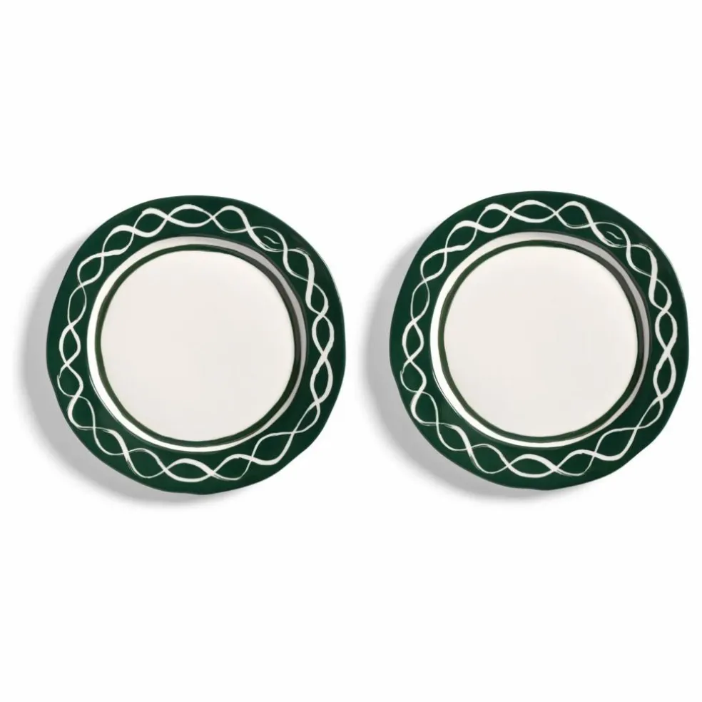 Assiettes en porcelaine Festivo - Set de 2 | Vert