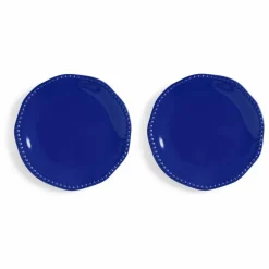 Assiettes en porcelaine Perle - Set de 2 | Bleu