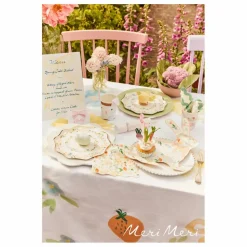 Assiettes florales printanières - Set de 8 | Pastel