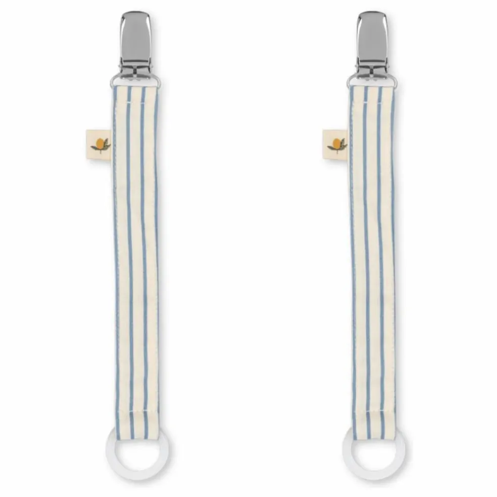Attaches-tétines Stripes - Set de 2 | Bleu
