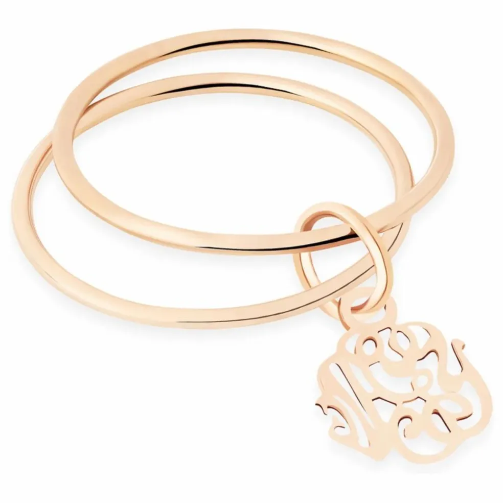 Bague Monogram Double Circle | Or rose