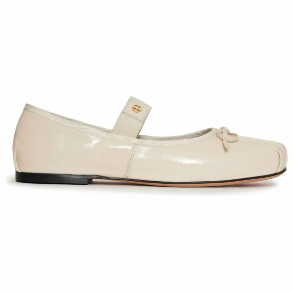 Ballerines Jolie Cuir Craquelé | Ivoire