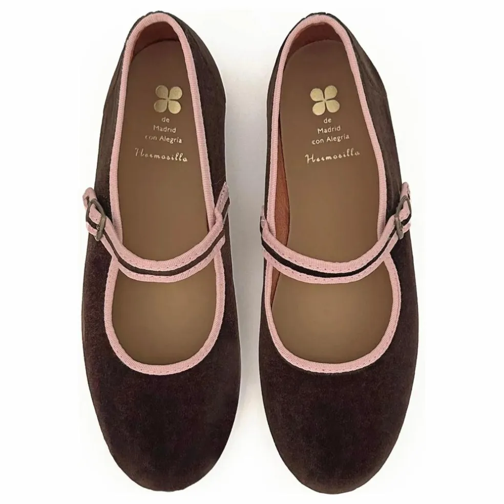 Ballerines León Velours - Collection Femme | Chocolat