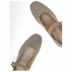 Ballerines Mary Jane Mesh et Cristals | Beige