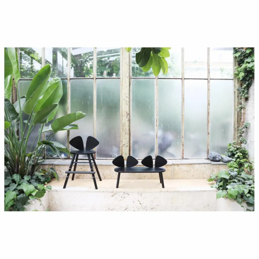 Banc en chêne Souris | Noir