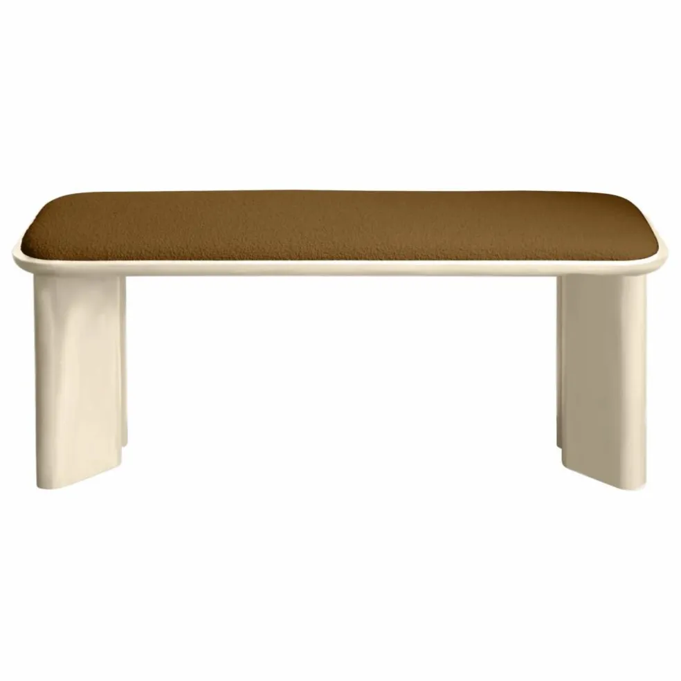 Banc Lazare en bois laqué | Crème