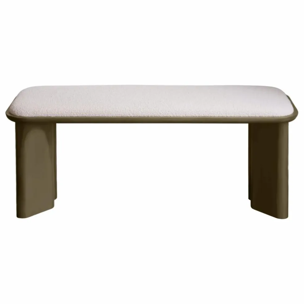 Banc Lazare en bois laqué | Vert kaki