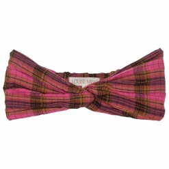 Bandeau Julie Carreaux Coton Bio | Rose fuschia