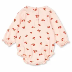 Barboteuse Chleo Fleurie Coton Bio | Rose pâle
