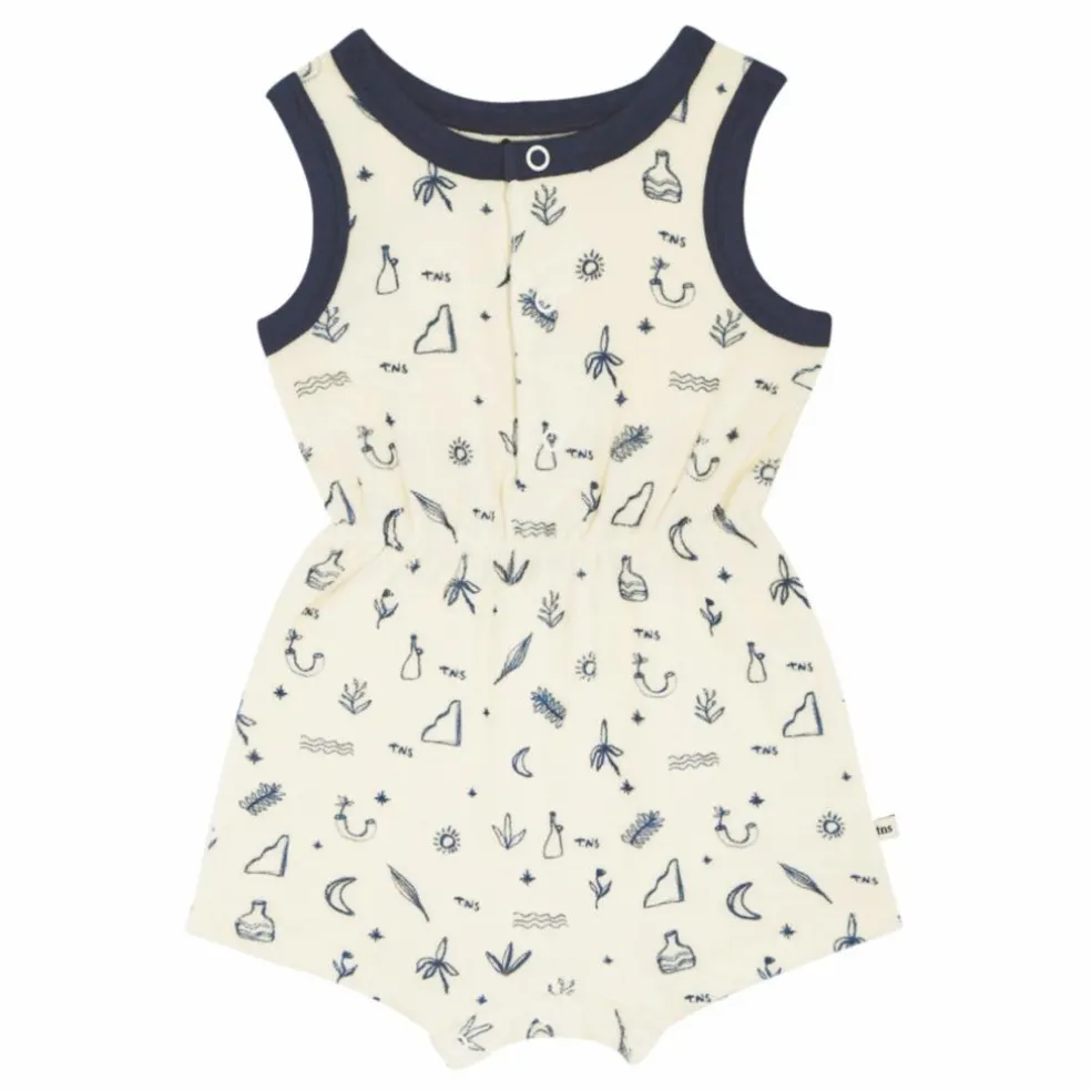 Barboteuse Francis Motifs Coton Bio | Blanc