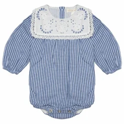 Barboteuse Ilaria Vichy | Bleu