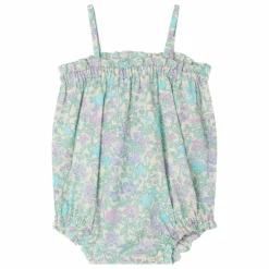Barboteuse Nefle Liberty Coton Bio | Vert d'eau