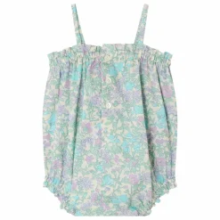 Barboteuse Nefle Liberty Coton Bio | Vert d'eau