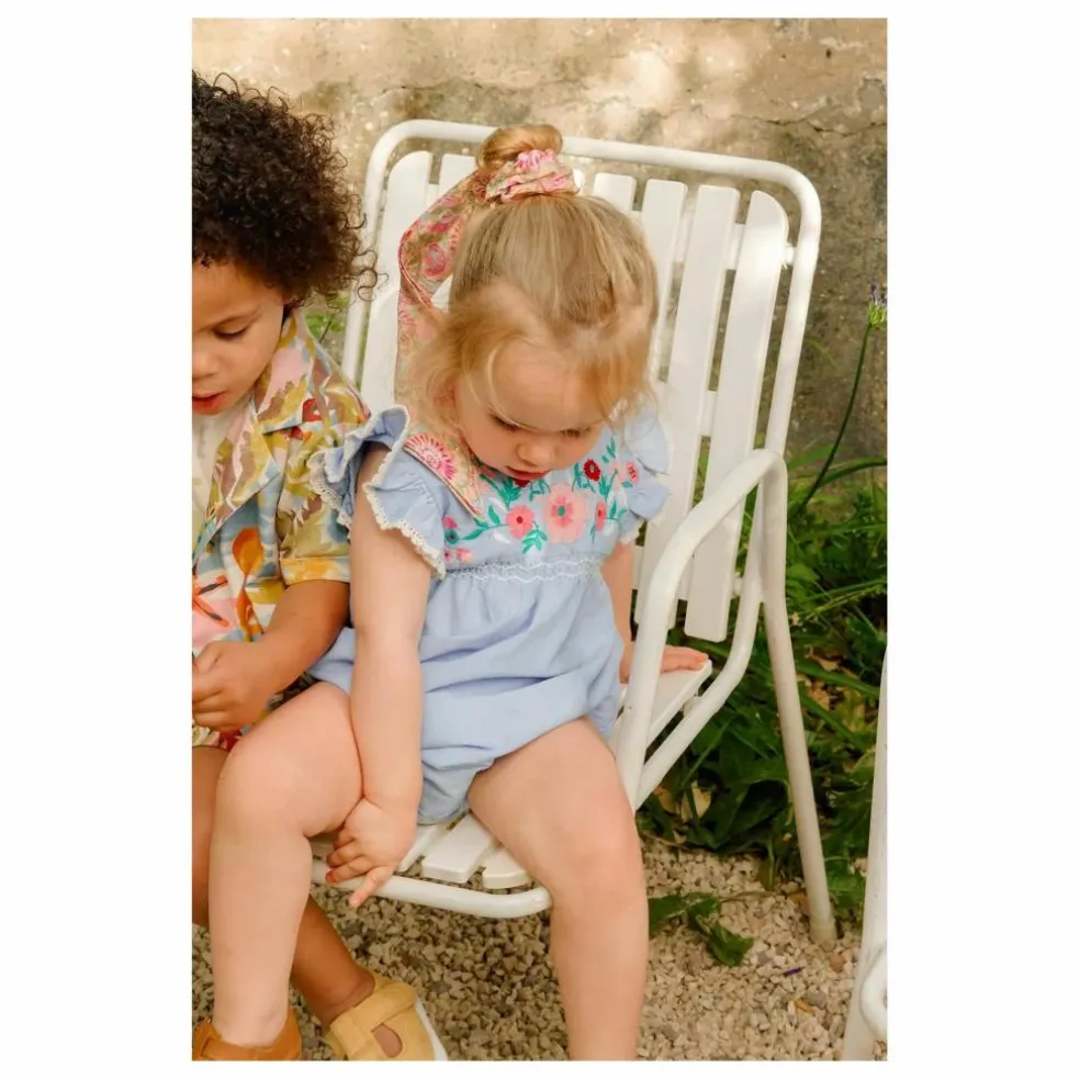 Barboteuse Nusha Coton Bio | Bleu ciel