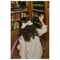 Barette Gilla Rayée Coton Bio | Vert amande