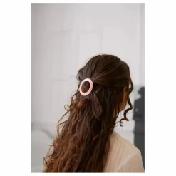 Barrette ronde Opaline | Rose