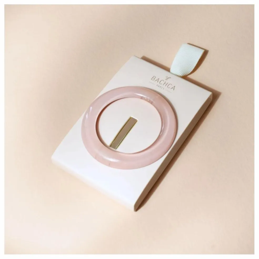 Barrette ronde Opaline | Rose