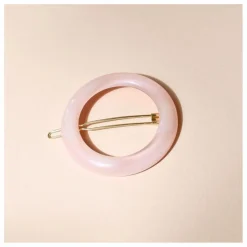 Barrette ronde Opaline | Rose