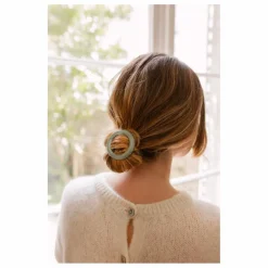 Barrette ronde Opaline | Vert d'eau