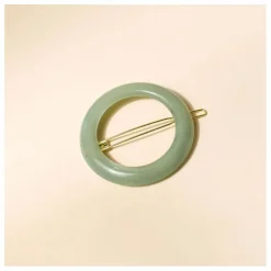 Barrette ronde Opaline | Vert d'eau