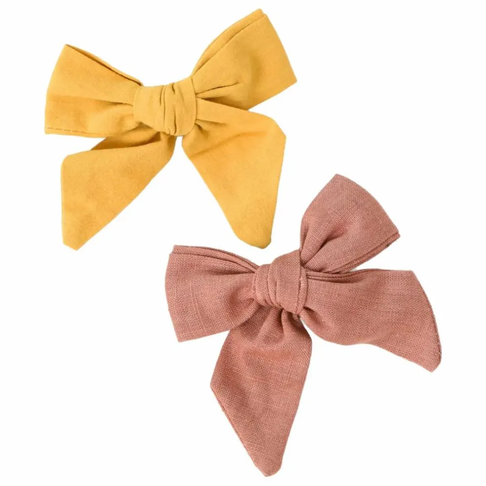 Barrettes Nœuds - Set de 2 | Jaune