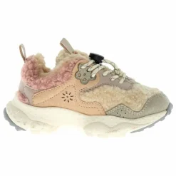 Baskets Doi Lacets Cuir Eco et Teddy | Ecru