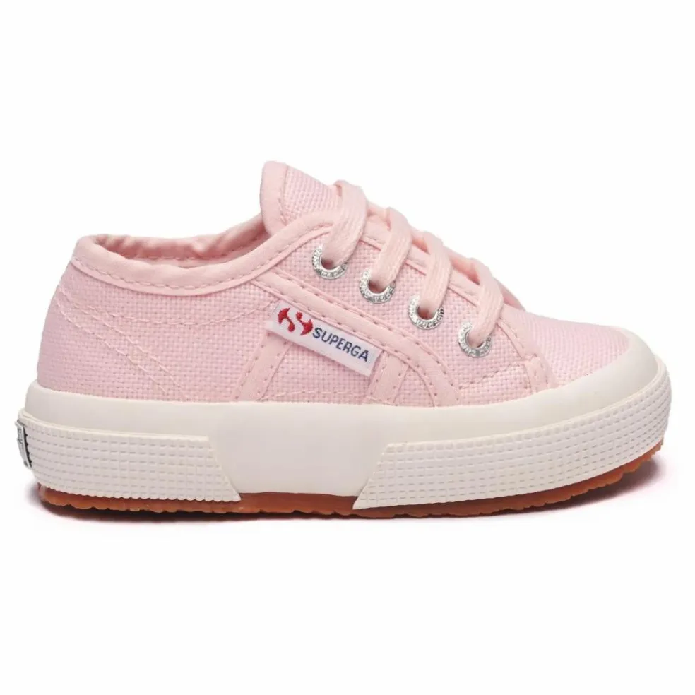 Baskets Lacets Coton Basse | Rose pâle