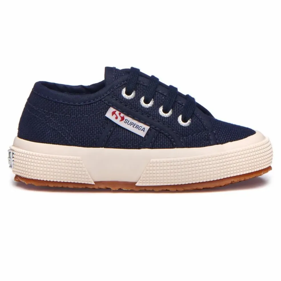 Baskets Lacets Coton Basse | Bleu marine